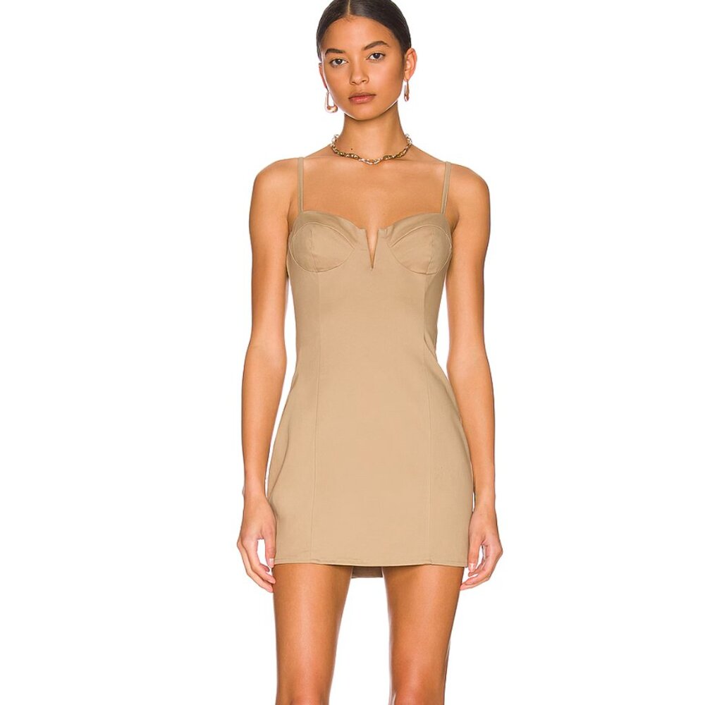 NEW superdown Renetta Mini Dress in Khaki Tan Tank